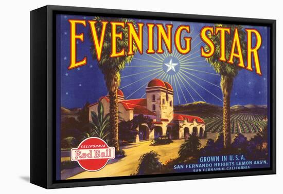 Evening Star Lemon Label-null-Framed Stretched Canvas