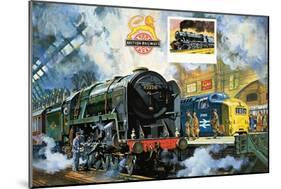 Evening Star, the Last Steam Locomotive and the New Diesel-Electric Deltic-Harry Green-Mounted Giclee Print