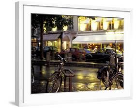 Evening Street Scene with Bicycles, Paris, France-Michele Molinari-Framed Photographic Print