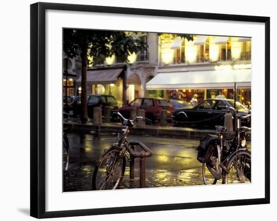 Evening Street Scene with Bicycles, Paris, France-Michele Molinari-Framed Photographic Print