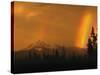 Evening Sun and Passing Rainstorm Over Mt. Thielsen, Oregon Cascades Recreation Area, Oregon, USA-Steve Terrill-Stretched Canvas