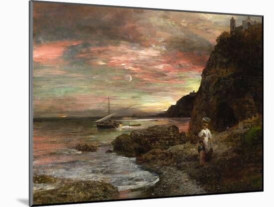 Evening Sun at Posillipo-Oswald Achenbach-Mounted Giclee Print