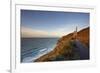 Evening sunlight on the ruins of a tin mine, on the Atlantic coast of Cornwall-Nigel Hicks-Framed Photographic Print