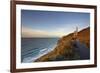 Evening sunlight on the ruins of a tin mine, on the Atlantic coast of Cornwall-Nigel Hicks-Framed Photographic Print