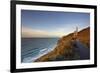 Evening sunlight on the ruins of a tin mine, on the Atlantic coast of Cornwall-Nigel Hicks-Framed Photographic Print