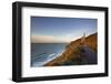 Evening sunlight on the ruins of a tin mine, on the Atlantic coast of Cornwall-Nigel Hicks-Framed Photographic Print