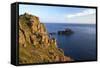 Evening Sunshine on Cliffs, Lands End, Cornwall, England, United Kingdom, Europe-Peter Barritt-Framed Stretched Canvas