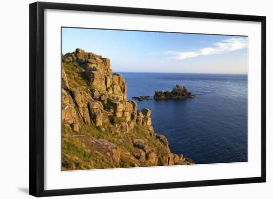 Evening Sunshine on Cliffs, Lands End, Cornwall, England, United Kingdom, Europe-Peter Barritt-Framed Photographic Print