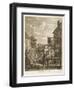 Evening the Original Sadlers Wells Building-William Hogarth-Framed Art Print