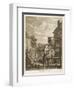 Evening the Original Sadlers Wells Building-William Hogarth-Framed Art Print