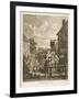 Evening the Original Sadlers Wells Building-William Hogarth-Framed Art Print
