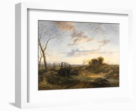 Evening, the West Still Glimmers with the Streaks of Day, 1850 (Oil on Canvas)-Thomas Creswick-Framed Giclee Print