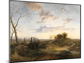 Evening, the West Still Glimmers with the Streaks of Day, 1850 (Oil on Canvas)-Thomas Creswick-Mounted Giclee Print