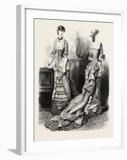 Evening Toilette Front and Back, Fashion, 1882-null-Framed Giclee Print