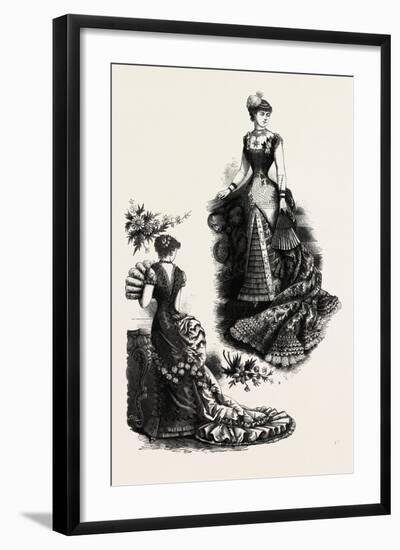 Evening Toilettes for Dinners and Balls, Fashion, 1882-null-Framed Giclee Print