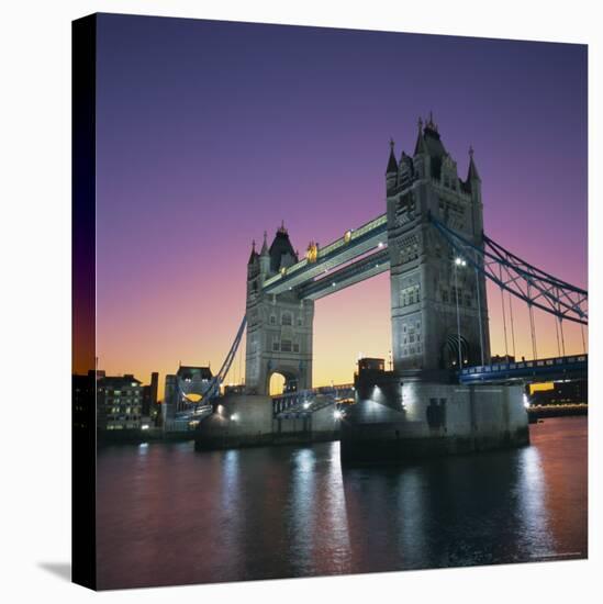 Evening, Tower Bridge and River Thames, London-Roy Rainford-Stretched Canvas