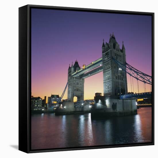 Evening, Tower Bridge and River Thames, London-Roy Rainford-Framed Stretched Canvas