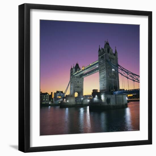 Evening, Tower Bridge and River Thames, London-Roy Rainford-Framed Premium Photographic Print