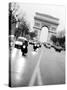 Evening Traffic on Champs Elysees, Paris, France-Walter Bibikow-Stretched Canvas