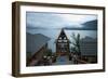 Evening View across Lake Toba from Batak Toba Style Hotel on Samosir Island-Annie Owen-Framed Photographic Print