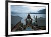 Evening View across Lake Toba from Batak Toba Style Hotel on Samosir Island-Annie Owen-Framed Photographic Print