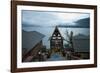Evening View across Lake Toba from Batak Toba Style Hotel on Samosir Island-Annie Owen-Framed Photographic Print