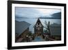 Evening View across Lake Toba from Batak Toba Style Hotel on Samosir Island-Annie Owen-Framed Photographic Print