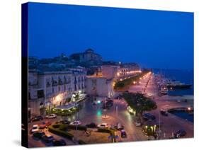 Evening View from the Grand Hotel, Ortygia Island, Syracuse, Sicily, Italy-Walter Bibikow-Stretched Canvas