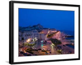 Evening View from the Grand Hotel, Ortygia Island, Syracuse, Sicily, Italy-Walter Bibikow-Framed Photographic Print