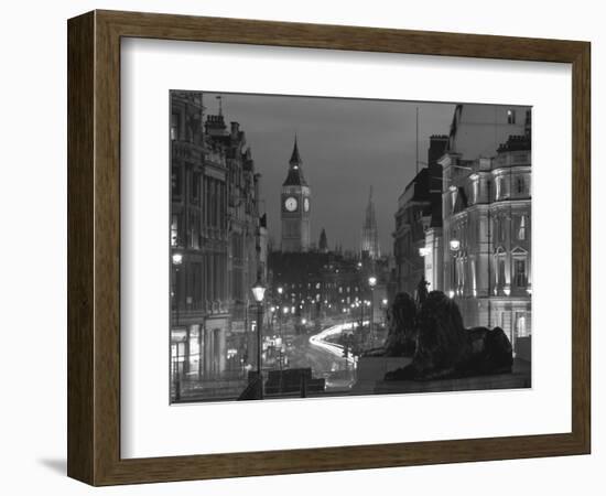 Evening View from Trafalgar Square Down Whitehall with Big Ben in the Background, London, England-Roy Rainford-Framed Photographic Print