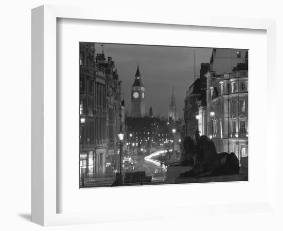 Evening View from Trafalgar Square Down Whitehall with Big Ben in the Background, London, England-Roy Rainford-Framed Photographic Print