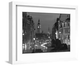 Evening View from Trafalgar Square Down Whitehall with Big Ben in the Background, London, England-Roy Rainford-Framed Premium Photographic Print