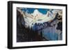 Evening View from Wengen (Oil on Canvas)-Louis Augustus Sargent-Framed Giclee Print