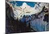 Evening View from Wengen (Oil on Canvas)-Louis Augustus Sargent-Mounted Giclee Print