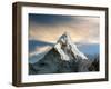 Evening View of Ama Dablam with Beautiful Clouds on the Way to Everest Base Camp - Nepal-Daniel Prudek-Framed Photographic Print