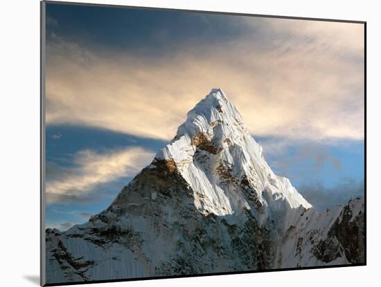 Evening View of Ama Dablam with Beautiful Clouds on the Way to Everest Base Camp - Nepal-Daniel Prudek-Mounted Photographic Print