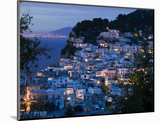 Evening View of Capri Town from Via Castello, Bay of Naples, Campania, Italy-Walter Bibikow-Mounted Photographic Print