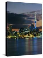 Evening View of City Skyline Across Harbour, Auckland, Central Auckland, North Island, New Zealand-Neale Clarke-Stretched Canvas