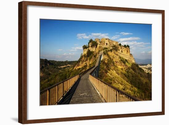 Evening View of Civilta Di Bagnoregio and the Long Bridge-Terry Eggers-Framed Photographic Print