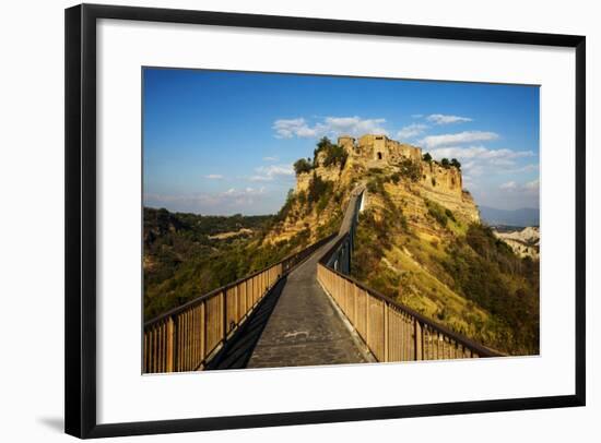 Evening View of Civilta Di Bagnoregio and the Long Bridge-Terry Eggers-Framed Photographic Print