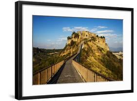 Evening View of Civilta Di Bagnoregio and the Long Bridge-Terry Eggers-Framed Photographic Print