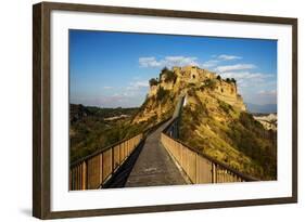 Evening View of Civilta Di Bagnoregio and the Long Bridge-Terry Eggers-Framed Photographic Print