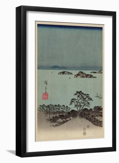 Evening View of Eight Famous Sites at Kanazawa in Musashi Province (Uyokanazawa Hassshoyakei) No.1-Ando Hiroshige-Framed Art Print