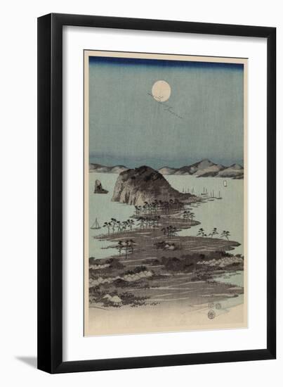 Evening View of Eight Famous Sites at Kanazawa in Musashi Province (Uyokanazawa Hassshoyakei) No.1-Ando Hiroshige-Framed Art Print