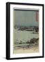 Evening View of Eight Famous Sites at Kanazawa in Musashi Province (Uyokanazawa Hassshoyakei) No.1-Ando Hiroshige-Framed Art Print