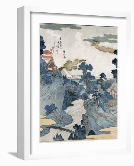 Evening View of Fuji, Japanese Wood-Cut Print-Lantern Press-Framed Art Print