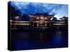 Evening View of Houou-Do Pavillion of Byodo-In Temple, Uji, Kyoto, Japan-null-Stretched Canvas