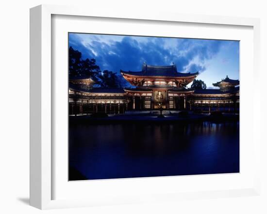 Evening View of Houou-Do Pavillion of Byodo-In Temple, Uji, Kyoto, Japan-null-Framed Photographic Print