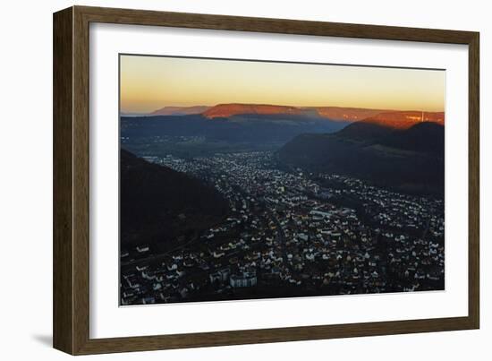 Evening View of Lichtenstein Village, Swabian Alb, Baden-Wurttemberg, Germany, Europe-Jochen Schlenker-Framed Photographic Print