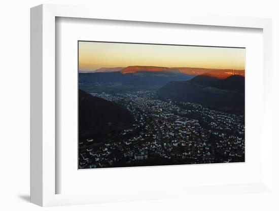 Evening View of Lichtenstein Village, Swabian Alb, Baden-Wurttemberg, Germany, Europe-Jochen Schlenker-Framed Photographic Print